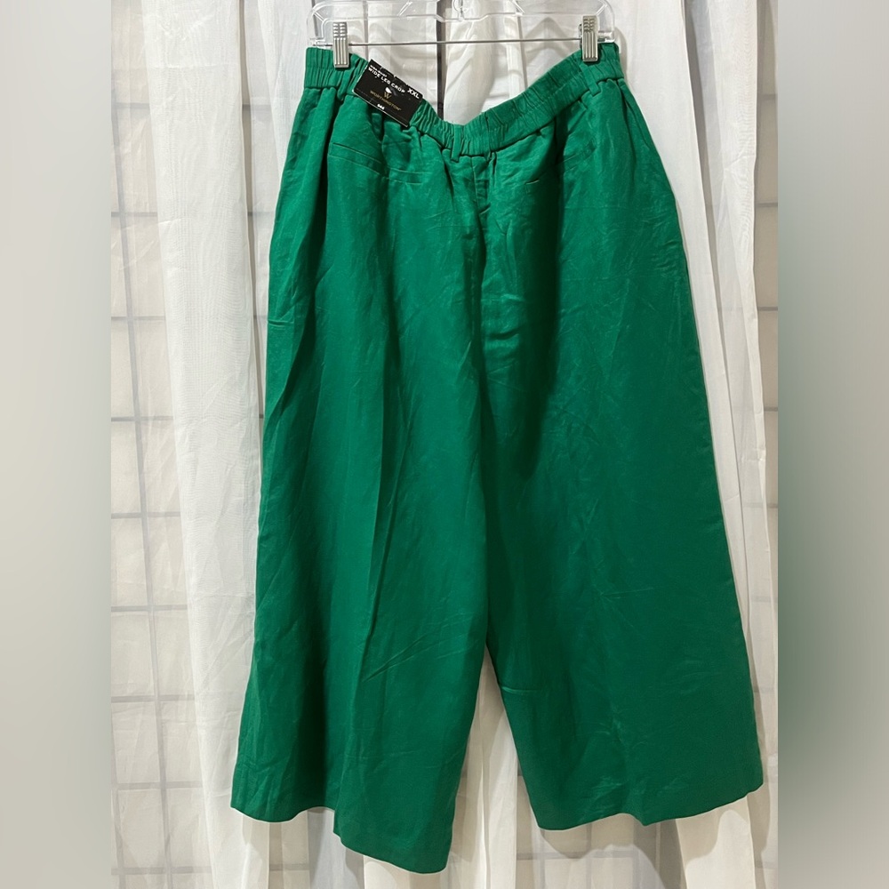 WORTHINGTON Wide-Leg Emerald Green Culotte Pants WOMEN SIZE XXL - Picture 3 of 11
